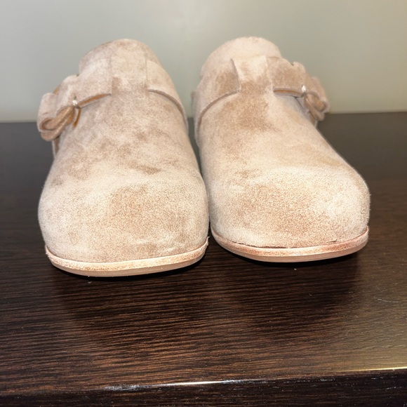 Kork-Ease Kori Suede D-Ring Hardware Wedge Clogs Sz 8 Wrapped Suede Taupe - Picture 7 of 12